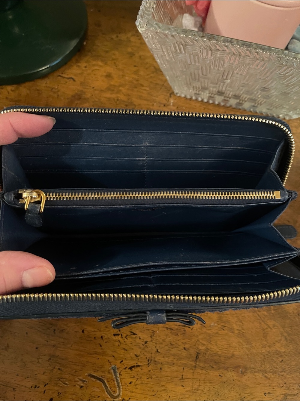 Prada Navy Leather Zip Wallet / used condition - Picture 12 of 12